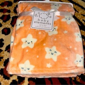 NEW BABY ELEMENTS BLANKET ELEPHANTS CLOUD STAR MOON ORANGE WHITE GRAY SUPER SOFT